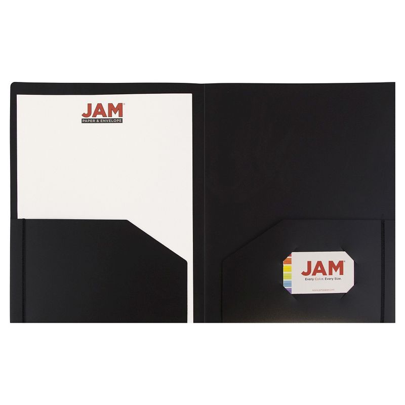 JAM 6pk 2 Pocket Heavy Duty Plastic Folders - Black, 4 of 10