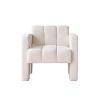 TOAOTBNBO Wide Boucle Upholstered Accent Chair，Side Corner Sofa Chair for Adults Occasional Armchair with Plush Thick Foam, Beige - 4 of 4