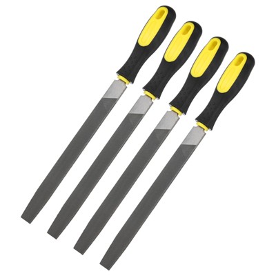 Unique Bargains Flat Metal File High Carbon Steel PVC Grip Handle Hand Files W PVC Grip