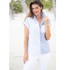 da-sh Women's Mixed Media Cuffed Cap Sleeve Top - 2 of 3