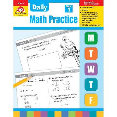 Daily Math Practice, Grade 1 - by  Evan-Moor Educational Publishers (Paperback)