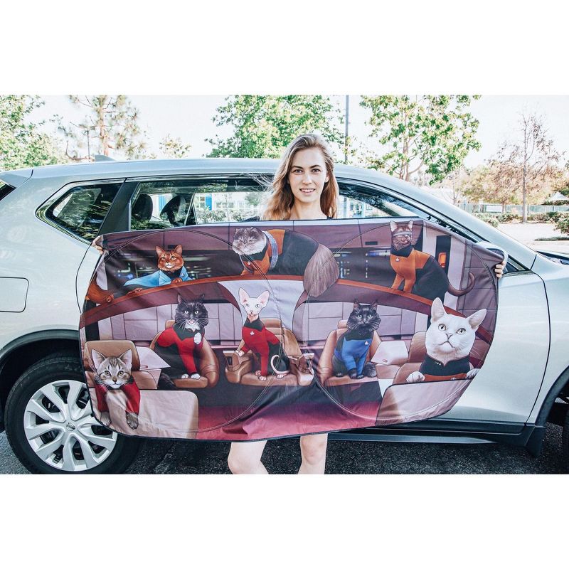 Surreal Entertainment Star Trek: The Next Generation Cats Sunshade for Car Windshield | 64 x 32 Inches, 3 of 8