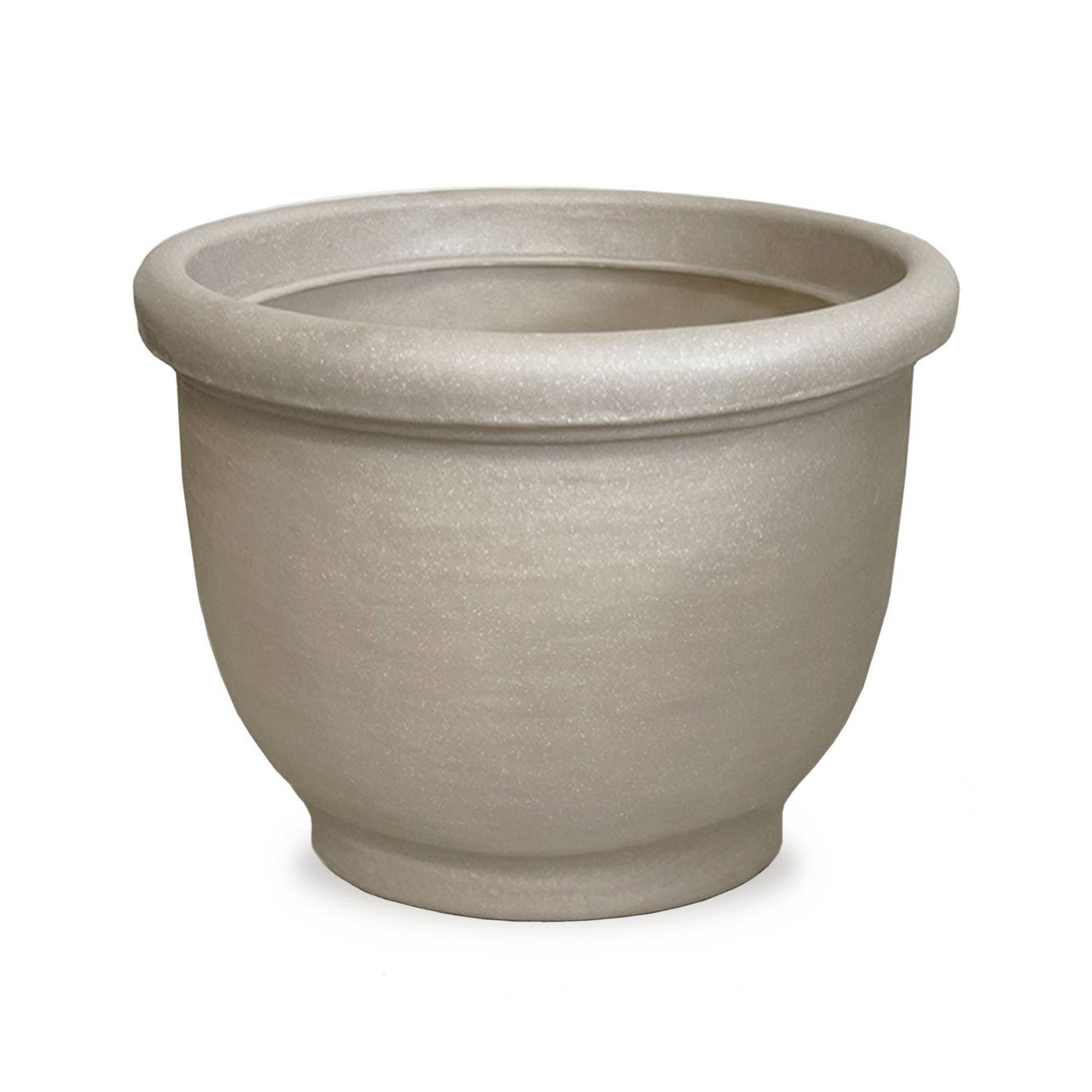 Crescent Garden Agave Indoor/Outdoor Round Planter Pot Beige 18''