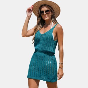 Women's Crochet Mini Swimsuit Cover Up Dress -Cupshe - 1 of 4
