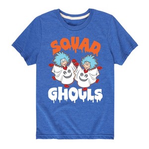 Boys' - Dr. Seuss - Squad Ghouls Thing 1 and Thing 2 Short Sleeve Graphic T-Shirt - 1 of 4