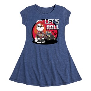 Girls' - Paw Patrol - Let's Roll Al Fit & Flair Cap Sleeve Dress - 1 of 4