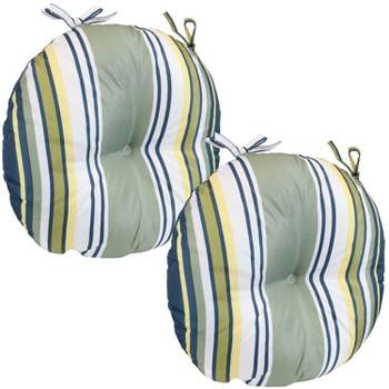 Sunnydaze Indoor/Outdoor Polyester Replacement Round Bistro Chair Seat Cushions - 15" - 2pk