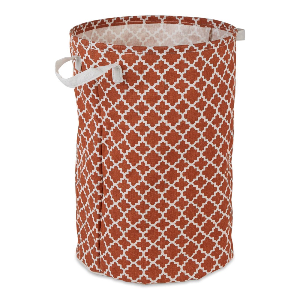 Photos - Laundry Basket / Hamper Design Imports Round 13.5 x 13.5 x 20 Pe Coated Cotton Poly Laundry Hamper