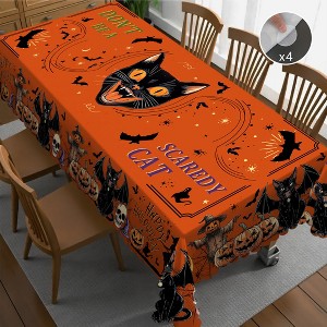Halloween Tablecloth, Witch Castle Ghost Decorative Table Cloth, Holiday Fabric Table Cover for Party Picnic Dinner Decor - 1 of 4