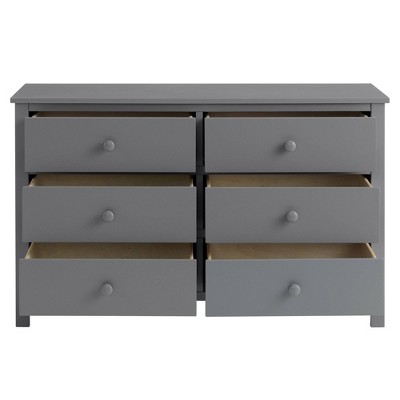 Oxford Double 6-Drawer Horizontal Dresser in Dove Gray