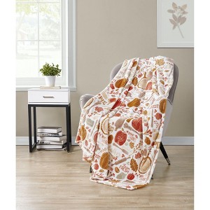 Kate Aurora Thanksgiving Home Autumn Warm Apple Pie Ultra Soft & Plush Accent Throw Blanket - 50 in. W x 70 in. L - 1 of 3