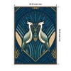 Kate & Laurel All Things Decor 28"x38" Sylvie Art Deco Herons Blue Framed Canvas by Carey Copeland Beaded Gold - 2 of 4