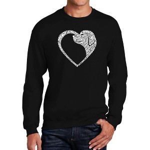LA Pop Art Dog Heart - Men's Word Art Crewneck Sweatshirt - 1 of 4