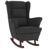 vidaXL Rocking Chair with Solid Wood Rubber Legs Black Velvet - 2 of 4