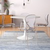 LeisureMod Bristol 5-Piece Dining Set Round Dining Table, 4 Plastic Dining Chairs Chrome Legs in Clear - 2 of 4
