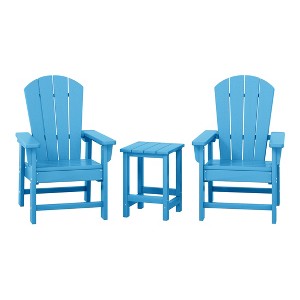 WestinTrends Malibu Kids 3-Piece Outdoor HDPE Adirondack Chairs With Square Side Table Set - 1 of 4