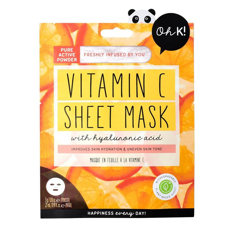 Oh K! Vitamin C Sheet Mask with Active Powder - 0.91oz, 1 of 8