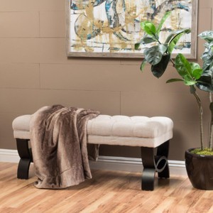Contemporary Tufted Storage Ottoman Bench with Birch Wood Legs and Hidden Compartment for Living Room -3irtyhousy - 1 of 4