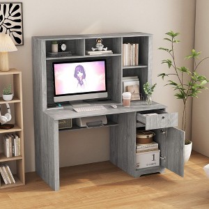 NicBex Office Desk with Hutch & Bookshelf,Armoire Desks with USB Ports and Power Outlet for Home Office - 1 of 4