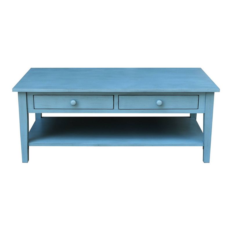 Spencer Coffee Table Antique Ocean Blue - International Concepts, 4 of 15