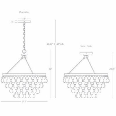 Antique Brass and Crystal 4-Light Tiered Chandelier