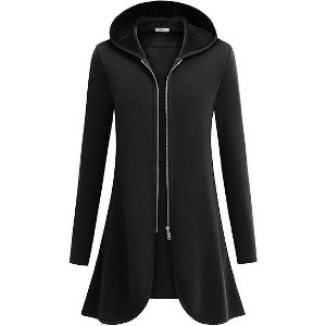 Zeagoo Women's Fall Jacket 2025 Zip Up Hoodies Long Sleeve Long Tunic Sweatshirts Oversized Fleece Casual Coat with Pocket - 1 of 4