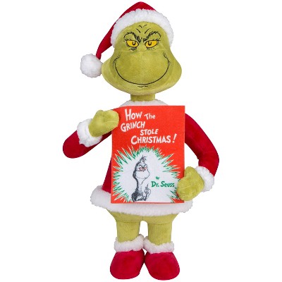 Gemmy Grinch Holiday Greeter with How the Grinch Stole Christmas Book, Multi