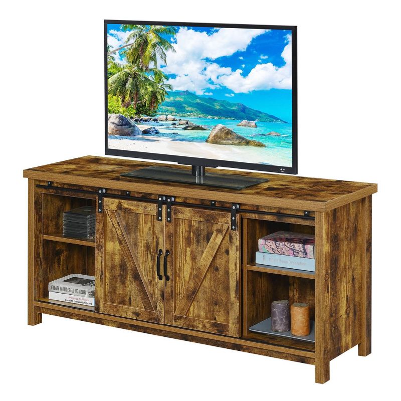 Blake Barn Door TV Stand for TVs up to 55" with Shelves and Sliding Cabinets - Breighton Home, 4 of 8