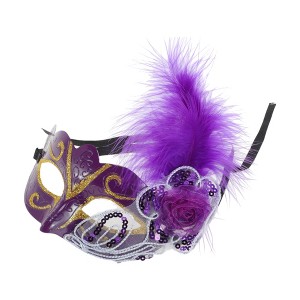 Unique Bargains Dancing Queen Feather Half Face Party Mask 1 Pc - 1 of 4