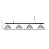Toltec Lighting Oxford 4 - Light Island Pendant Light in  Chrome/Matte Black with 14” Chrome Cone Metal Shade  Shade - 2 of 2