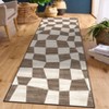 Washable Modern Geometric Checkerboard Rugs Non Slip Indoor Abstract Soft Carpet for Living Room Bedroom Low Pile Area Rugs Room Decor - 3 of 4