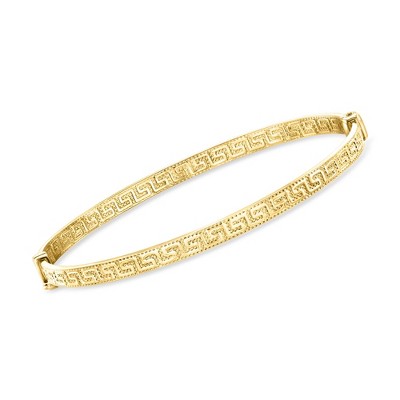 Ross-Simons Italian 10kt Yellow Gold Greek Key Bangle Bracelet Size 8