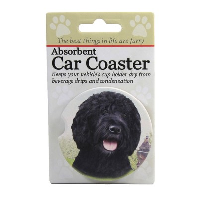 Car Coaster 2.5" Black Labradoodle Coaster Absorbant E & S Pet  -  Coasters