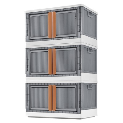 LACOO Collapsible Storage Bins with Lids, Double Trunk Organizer