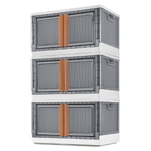 LACOO Collapsible Storage Bins with Lids, Double Trunk Organizer - 1 of 4
