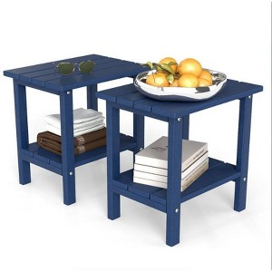 Decksplore 2-Tier HDPE Adirondack Side Table - Weatherproof Outdoor/Indoor Patio Side Table - 1 of 4