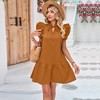Ruffle Cap Sleeve Dress Summer Dress for Women V Neck Sleeveless A-Line Dress with Flounce Hem Cute Beach Mini Dress - 3 of 4