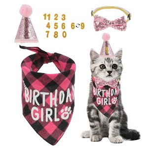 Unique Bargains Halloween Christmas Cat Birthday Decorations 1 Set - 1 of 4