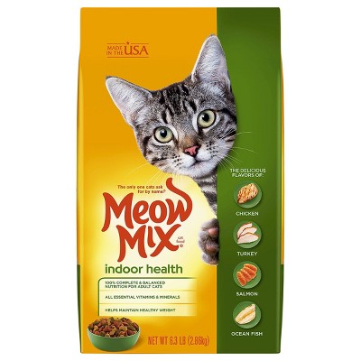 Meow Mix Indoor Health with Flavors of Chicken, Turkey & Salmon Adult Complete & Balanced Dry Cat Food - 6.3lbs