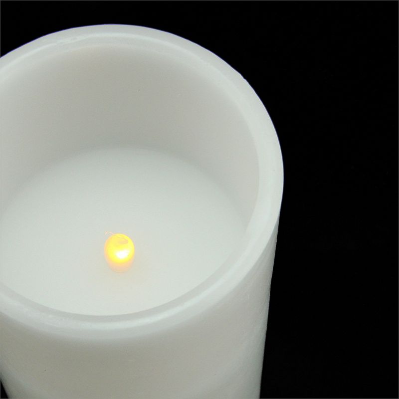 Northlight 8" Prelit LED Battery Operated Flameless Flickering Pillar Candle - White, 2 of 4