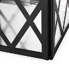 Christopher Knight Home 18"x9.5" Stainless Steel Ashuelot Lantern Candle Holder Black: Modern Floor Standing Decor - 3 of 4