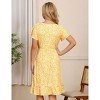 Clearlove Women's Maternity Casual Flowy Midi Dress Short Sleeve V Neck Ruffle Floral Dress - 3 of 4