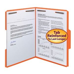 Smead Fastener File Folder, 2 Fasteners, Reinforced 1/3-Cut Tab, Letter Size, 50 per Box - 1 of 4