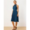 Allegra K Women's Summer Tie Halter Neck Sleeveless Cocktail Pleated Dress - 4 of 4