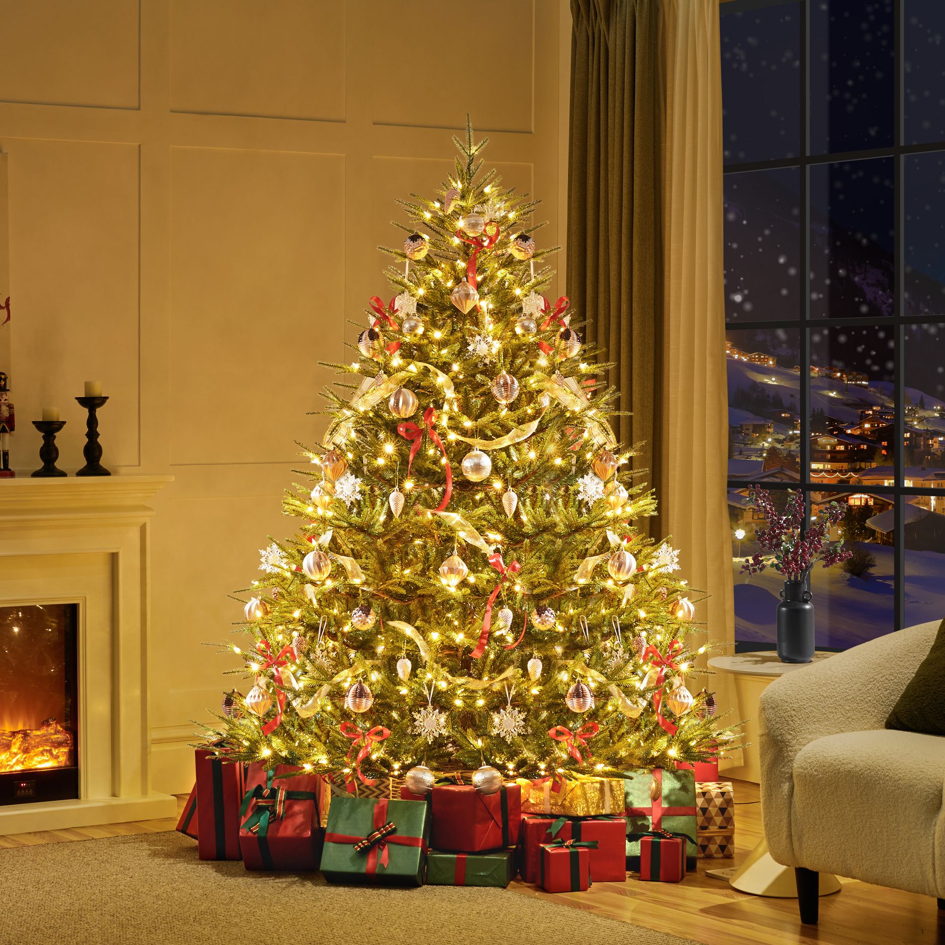 Yaheetech 6FT Pre-Lit Artificial Christmas Tree