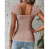 Imily Bela Womens Square Neck Tank Tops Cute Eyelet Cap Sleeve Tee Going Out Slim Fit Backless Shirts - 2 of 4