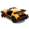 1977 Chevrolet Camaro Off-Road Version Yellow Met. w/Black Stripes & Statue "Transformers" (2023) 1/24 Diecast Model Car by Jada - 4 of 4