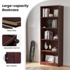 Sevobal Decorarive Bookshelf 5 Shelf Bookcase Adjustable Shelves for Home Office Library, Brown, 24.4"*11.6"*68.9" - 3 of 4