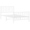 vidaXL Twin XL Metal Bed Frame with Headboard, Under Bed Storage, Noise Free, White, No Mattress - 2 of 4