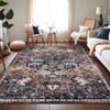 Indoor Washable Low Pile Non Slip Soft Carpet Vintage Area Rugs Retro Printed Distressed Rug for Living Room Bedroom Bedside - 3 of 4